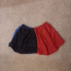 UO UrbanRenewal Sparkly Colorblock Knit Mini Skirt - Red, Black, and Blue